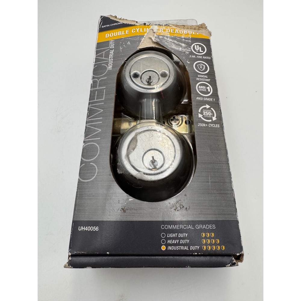 Universal Hardware Satin Chrome Double Cylinder Deadbolt ANSI Grade 1 UH40056